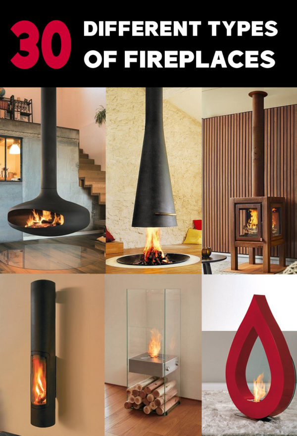 30 Different Types of Fireplaces in Homes with Pictures (gas and wood)